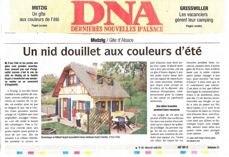 Article DNA du mercedi 4 aout 2010